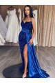 Best Velvet Sequin Sweep Train Sweetheart Sheath Prom Dresses Canada
