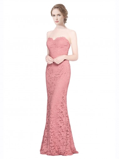 Best Lace Long Strapless Mermaid Evening Prom Dress Canada