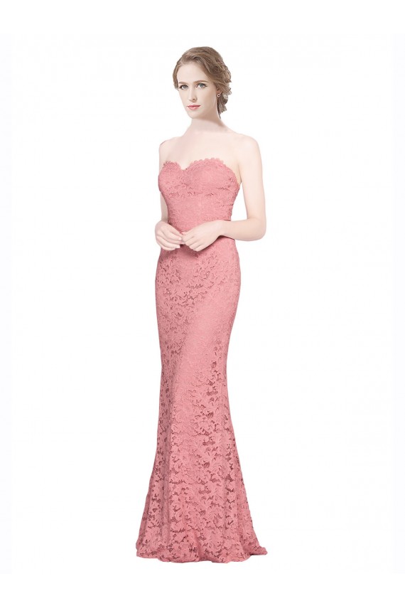 Best Lace Long Strapless Mermaid Evening Prom Dress Canada