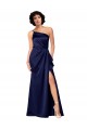 Best Silky Satin Long One Shoulder A-Line Black Tie Prom Dress Canada