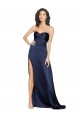 Best Silky Satin Low Back Long Sweetheart A-Line Prom Dress Canada