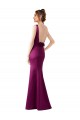 Best Satin Open Back Long Bateau Neck Sheath Black Tie Prom Dress Canada