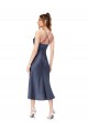 Best Silky Satin Criss Cross Back Midi Length Cowl Neck Sheath High Low Prom Dress Canada