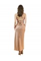 Best Silky Satin Low Back Midi Length Cowl Neck Sheath Prom Dress Canada