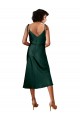 Best Stretch Satin Midi Length Cowl Neck Sheath Black Tie Prom Dress Canada