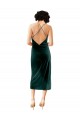 Best Stretch Velvet Criss Cross Open Back Midi Length Spaghetti Straps Sheath Prom Dress Canada
