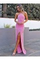 Best Velvet Sequin Long Halter Neck Sheath Prom Dress Canada