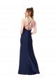 Best Silky Satin Criss Cross Back Long High Neck Sheath Prom Dress Canada