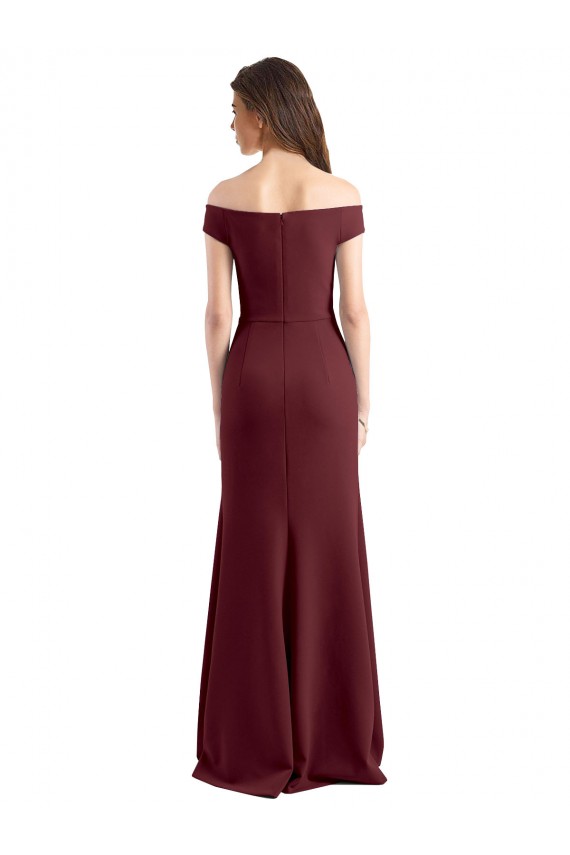 Best Stretch Crepe Long Off the Shoulder Sheath Prom Dress Canada