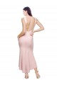 Best Stretch Crepe Low Back Midi Length High Neck Sheath High Low Prom Dress Canada
