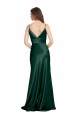 Best Stretch Satin V-Back Long Spaghetti Straps Sheath Prom Dress Canada