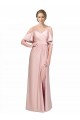 Best Silky Satin Low Back Long Off the Shoulder Sheath Prom Dress Canada