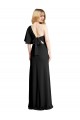 Best Stretch Crepe Flutter Sleeves One Shoulder Black Sheath Prom Dress Canada