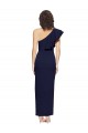 Best Stretch Crepe Long One Shoulder Dark Navy Sheath Prom Dress Canada