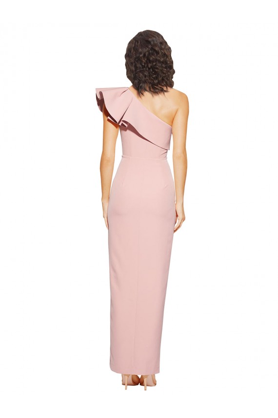 Best Stretch Crepe Long One Shoulder Mauve Sheath Prom Dress Canada
