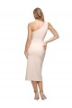 Best Stretch Crepe Midi Length One Shoulder Nude Sheath Prom Dress Canada