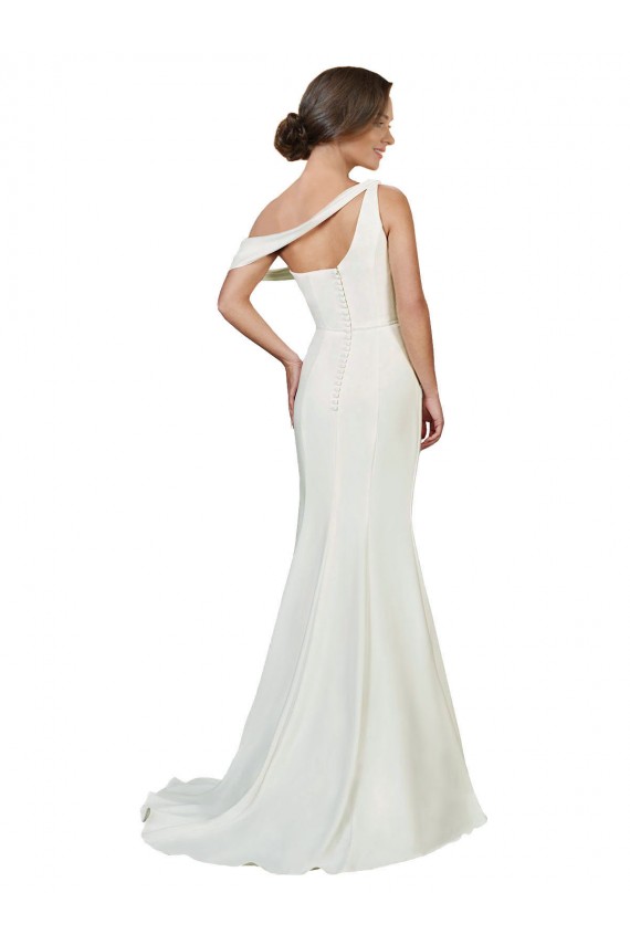 Best Stretch Crepe Sweep Train One Shoulder Sheath Prom Dress Canada