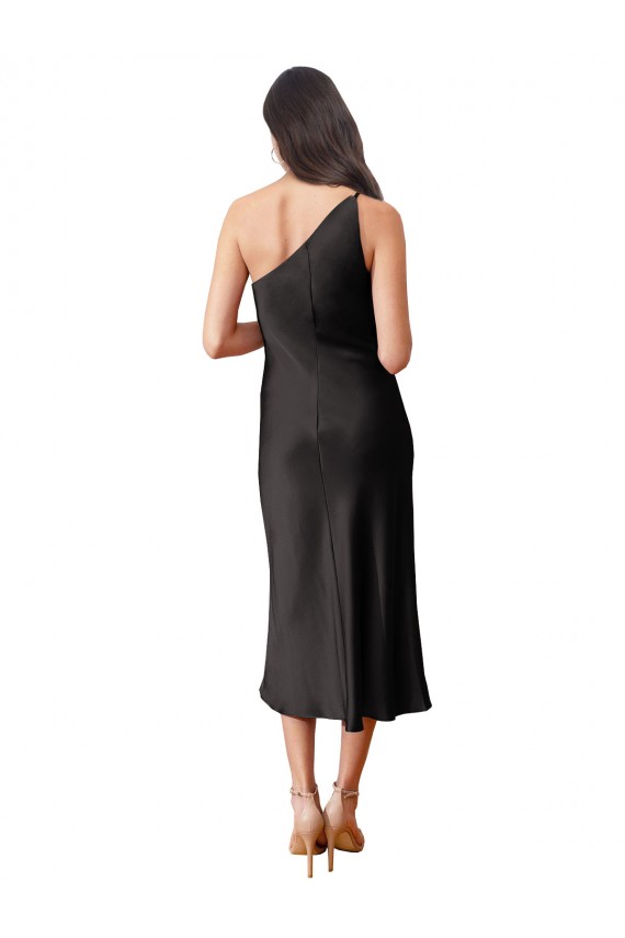Best Stretch Satin Midi Length One Shoulder Sheath Prom Dresses Canada