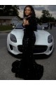 Best Velvet Sequin Long Sleeves One Shoulder Black Sheath Prom Dress Canada