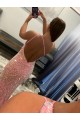Best Velvet Sequin Sweep Train One Shoulder Sheath Prom Dresses Canada
