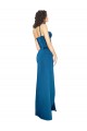 Best Silky Satin Low Back Long Spaghetti Straps Sheath Prom Dress Canada