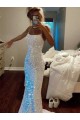 Best Velvet Sequin Sweep Train Spaghetti Straps Sleeveless Evening Prom Dress Canada