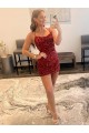 Best Velvet Sequin Short Spaghetti Straps Sheath Prom Dresses Canada