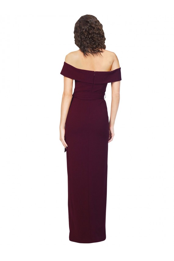 Best Stretch Crepe Long Square Neck Sheath Side Slit Prom Dress Canada
