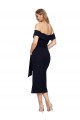 Best Stretch Crepe Low Back Midi Length Off the Shoulder Sheath Prom Dress Canada