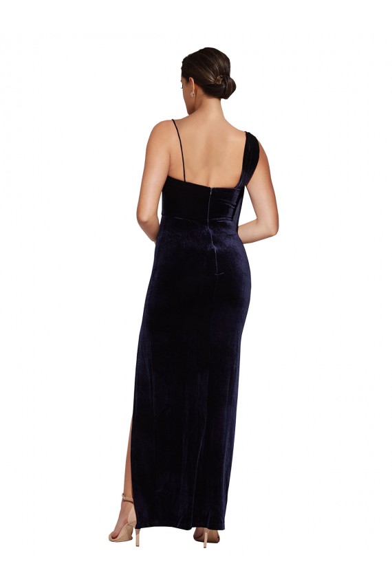 Best Stretch Velvet Long Square Neck Sheath Prom Dresses Canada