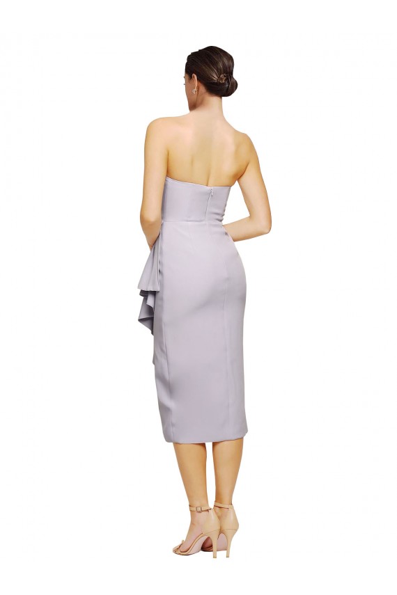 Best Stretch Crepe Low Back Cocktail Length Strapless Sheath High Low Prom Dress Canada