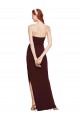 Best Stretch Crepe Long Strapless Sheath Prom Dress Canada