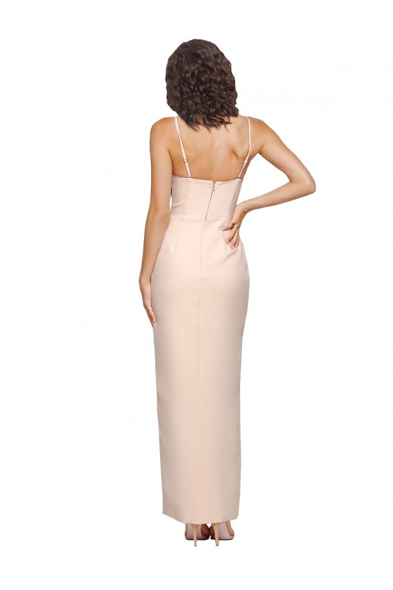 Best Stretch Crepe Low Back Long Strapless Sheath Prom Dress Canada