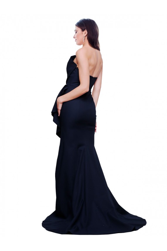 Best Stretch Crepe Sweep Train Strapless Sheath Prom Dresses Canada