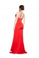 Best Stretch Satin Low Back Long Cowl Neck Sheath Prom Dress Canada