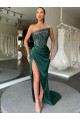 Best Velvet Sequin Sweep Train Strapless Sheath Prom Dress Canada