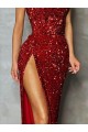 Best Velvet Sequin Long Strapless Sheath Prom Dress Canada
