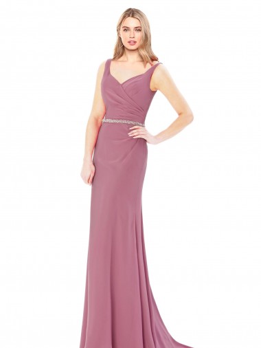 Best Soft Chiffon Low Back Long Sweetheart Sheath Prom Dress Canada