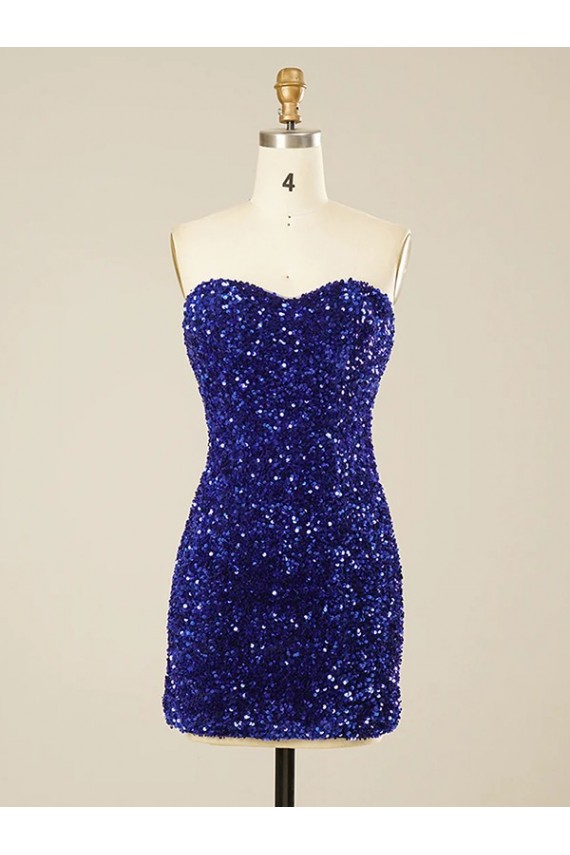 Best Velvet Sequin Short Sweetheart Sheath Prom Dress Canada