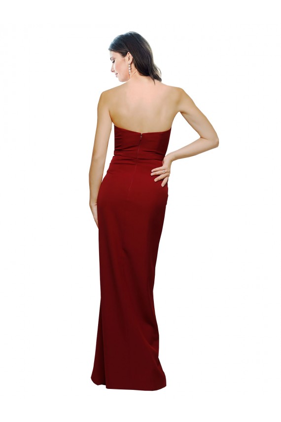 Best Stretch Crepe Long Sweetheart Sheath High Side Slit Prom Dress Canada