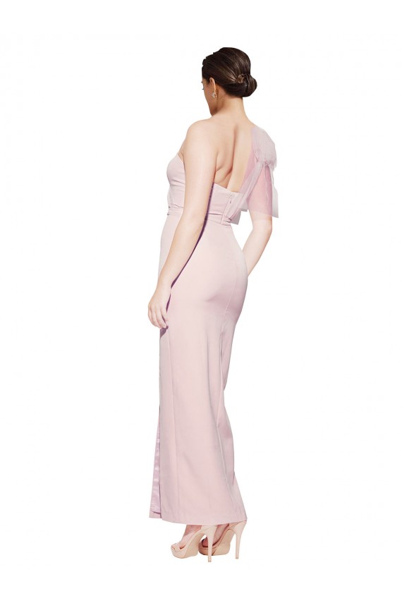 Best Stretch Crepe Low Back Long One Shoulder Sheath Prom Dress Canada