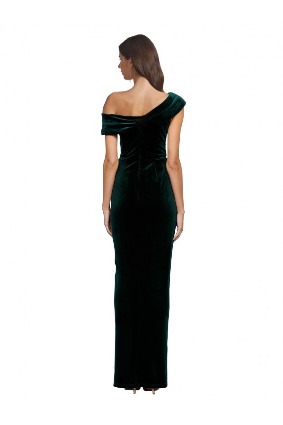 Best Stretch Velvet Long Off the Shoulder Sheath High Low Prom Dress Canada