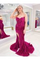 Best Velvet Sequin Sweep Train Sweetheart Sheath Evening Prom Dress Canada