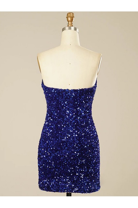 Best Velvet Sequin Short Sweetheart Sheath Prom Dress Canada