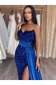 Best Velvet Sequin Sweep Train Sweetheart Sheath Prom Dresses Canada