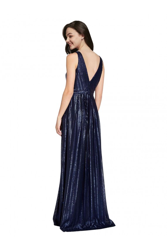 Best Sequin V-Back Long V-Neck Sheath Prom Dress Canada