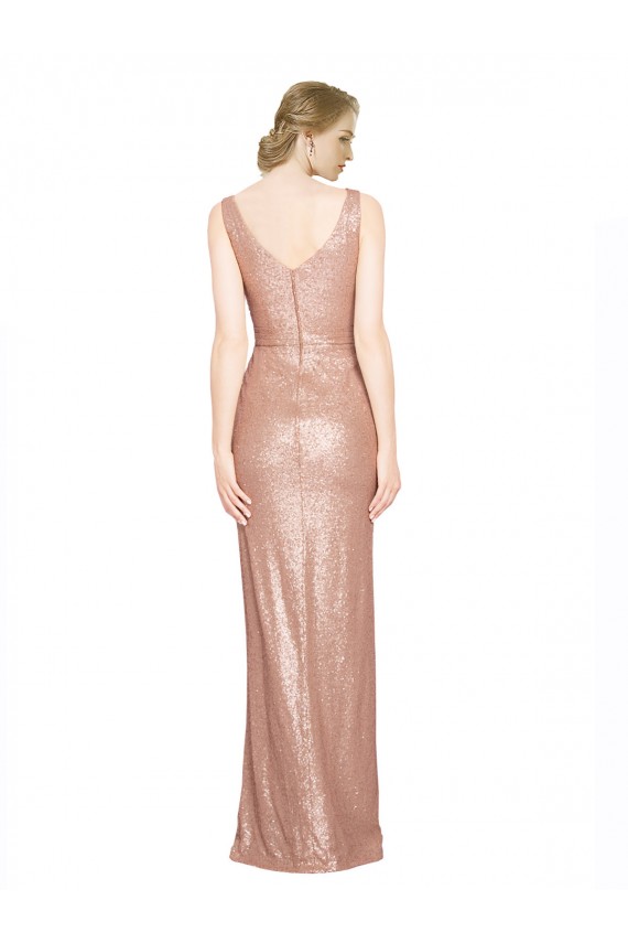 Best Sequin Long V-Neck Sheath Prom Dress Canada