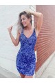 Best Velvet Sequin Short V-Neck Sheath Evening Prom Dress Canada
