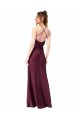 Best Silky Satin Criss Cross Back Long V-Neck Sheath Black Tie Prom Dress Canada