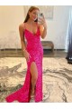 Best Velvet Sequin Sweep Train Long V-Neck Sheath Gowns Canada